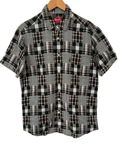 Supreme チェック 半袖シャツ Mサイズ コットン 総柄 香港製Supreme Checkered Short Sleeve Shirt M Cotton All Over Print HK Made