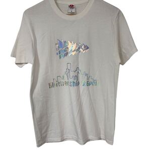 双島乳業 Tシャツ Mサイズ Mothership Gigpon ホログラムプリント 白系 Milk Mothership Gigpon Tee M Hologram Print White Japan milii