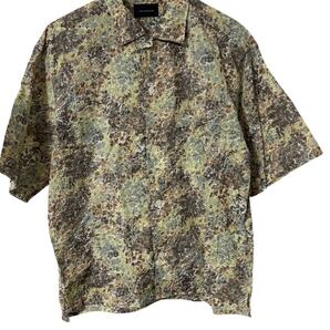 グリーンレーベル LIBERTY開襟シャツ M 花柄 総柄 コットン100 Green Label Relaxing LIBERTY Open Collar Shirt M Floral Cotton 半袖