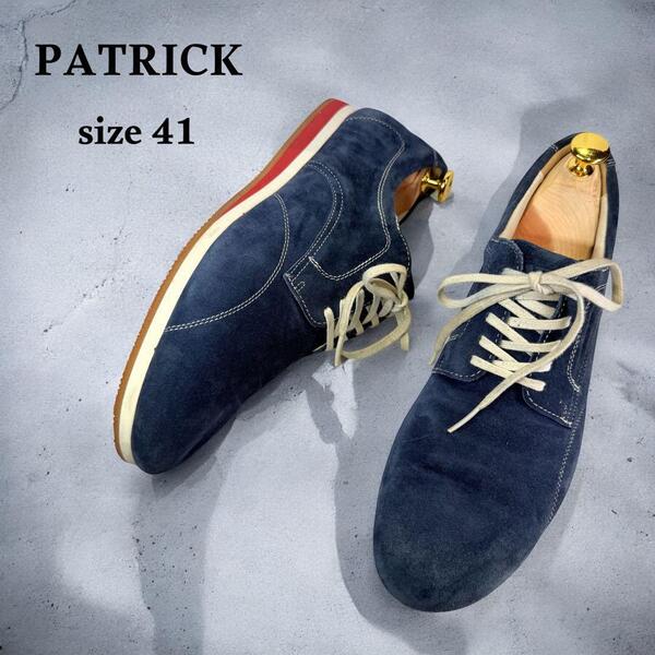 【良品】PATRICK パトリック スニーカー(41)トリコロールカラー 紺