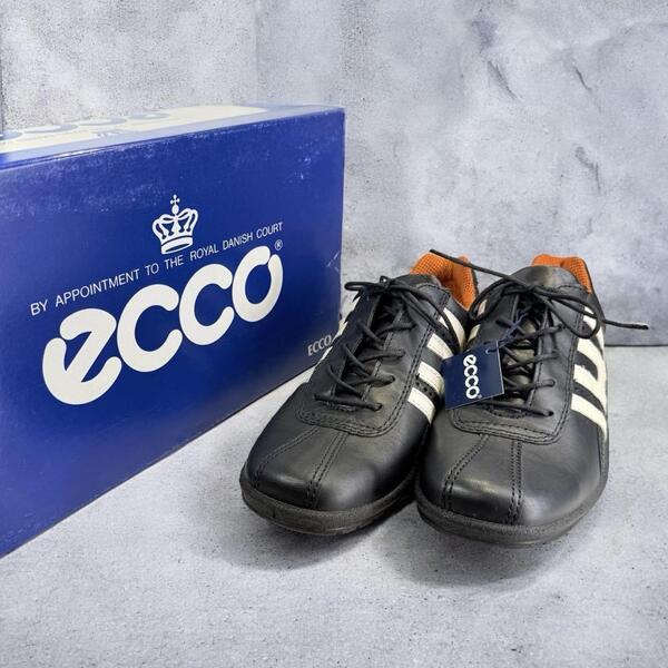 【未使用級、タグ付】ecco レザースニーカー(23.5)コンフォートシューズ