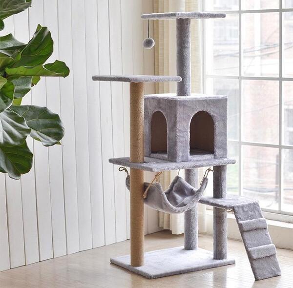 大人気 キャットタワー 据え置き型 爪とぎ ハンモック 遊び場 玩具 猫 動物 小型