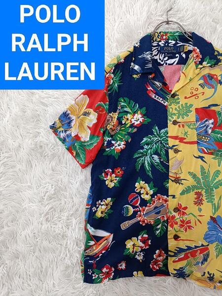 ポロラルフローレン アロハシャツ ポロベア 花柄 ハイビスカス ヨット フラ POLO RALPH LAUREN SPORT RLX RRL