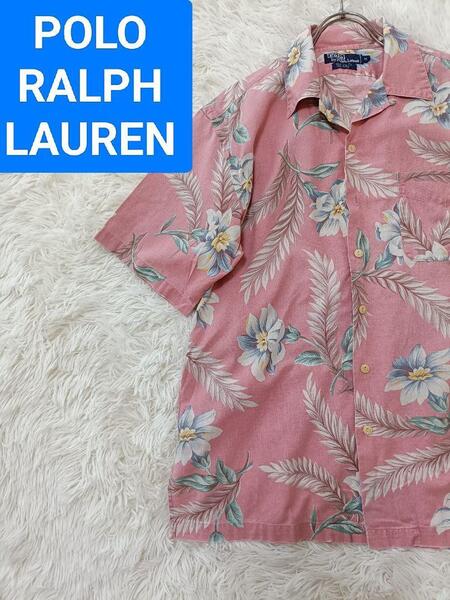ポロラルフローレン アロハシャツ 花柄 ハイビスカス バラ ポニー ビンテージ POLO RALPH LAUREN SPORT RLX RRL
