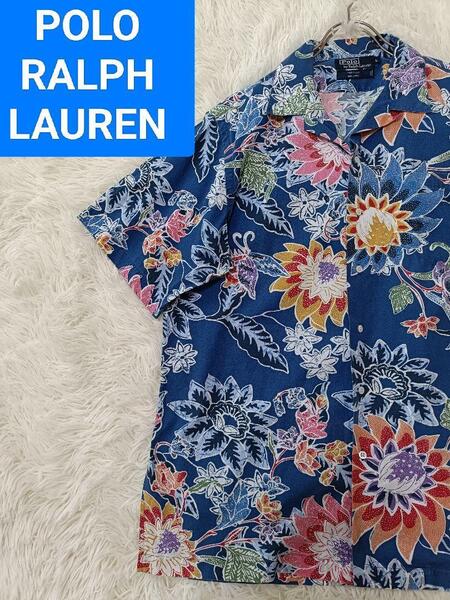 ポロラルフローレン アロハシャツ 花柄 ビンテージ ハイビスカス アメリカ製 POLO RALPH LAUREN SPORT RLX RRL