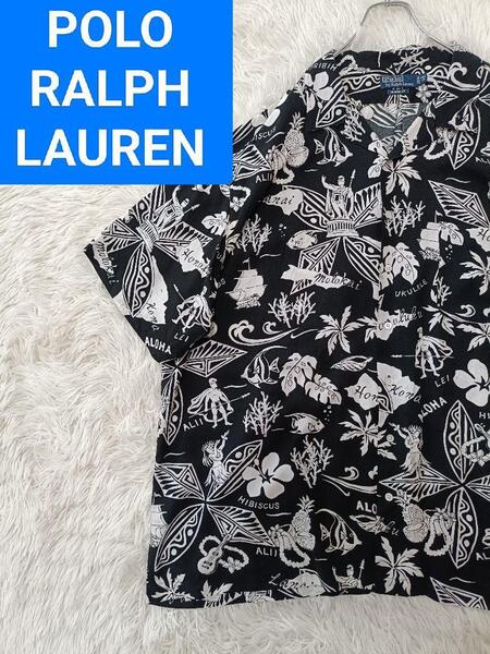 ポロラルフローレン アロハシャツ フラダンス フラガール ヤシの木 ヨット POLO RALPH LAUREN SPORT RLX RRL