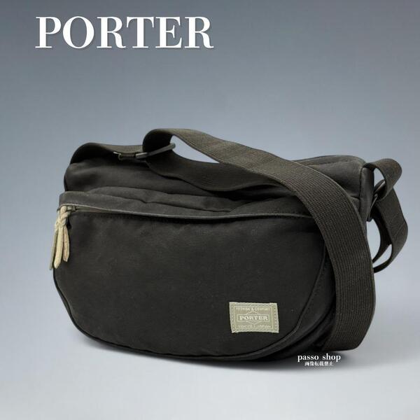 希少 PORTER BEAT ポーター ビート ボディバッグ ショルダーバッグ スリング ブラック 黒 キャンバス 斜め掛け クロスボディ