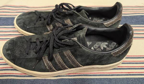 28.5 adidas originals CAMPUS 80s SUEDE SNAKE アディダス オリジナルス キャンパス 黒 スエード 蛇 スネーク