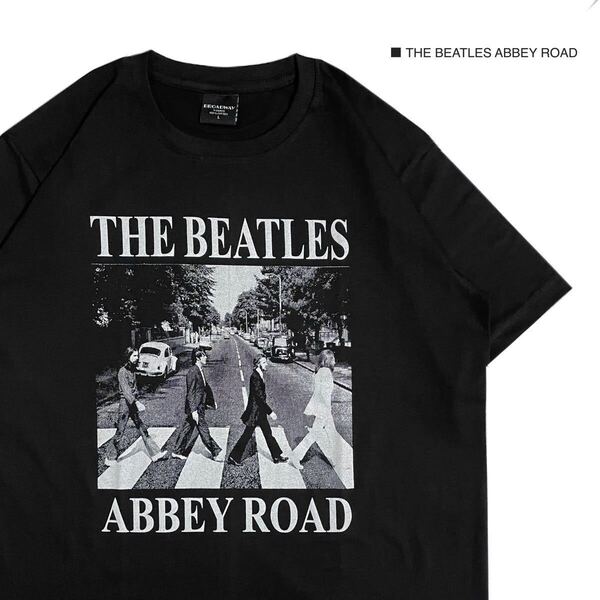 THE BEATLES ビートルズ Lサイズ 半袖 Tシャツ ロック バンドT ブラック アビーロード