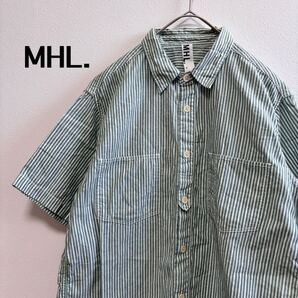 MHL MARGARET HOWELL マーガレットハウエル 半袖シャツ トップス 半袖 シャツ ストライプシャツ メンズ M