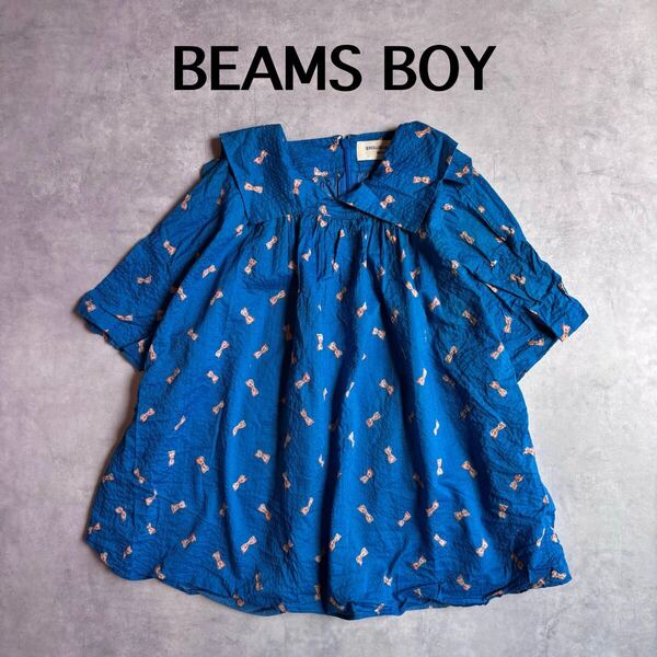 BEAMS BOY ビームスボーイ トップス 半袖 総柄 ブラウス