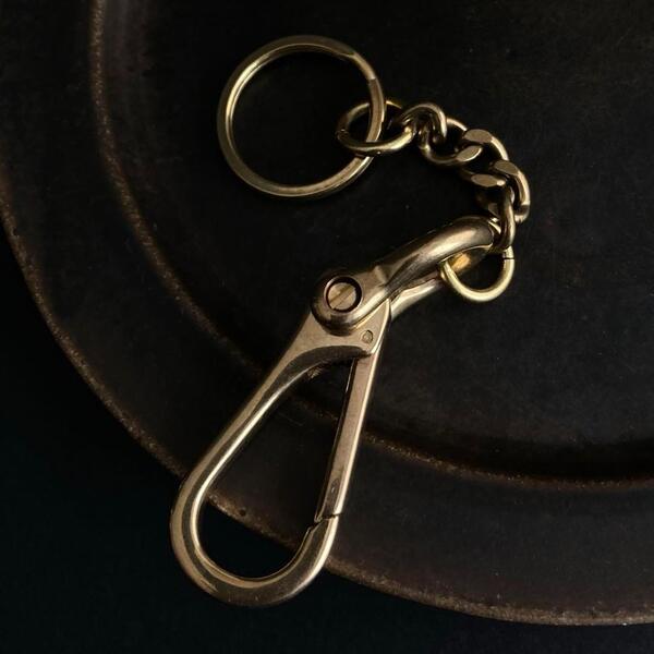 223 真鍮 キーホルダー キーリング キーフック カラビナ キーチェーン ビンテージ レトロ アンティーク アクセサリー パーツ ハンドメイド