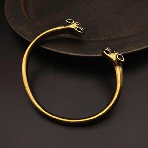 169 真鍮 バングル 腕輪 パンサー ビンテージ レトロ アンティーク ヴィンテージ 真鍮製 アクセサリー ハンドメイド 金色 ゴールド 金運