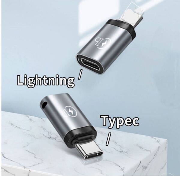 Lightning→Type 変換アダプタ TYPE-C変換アダプタ 変換アダプター タイプ PC iPhone シルバー
