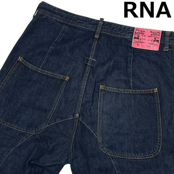 廃版 RNA R2585 イージーBIG パンツ size.M (約87cm W34相当) ドロースリング イージーパンツ デニム ユニセックス