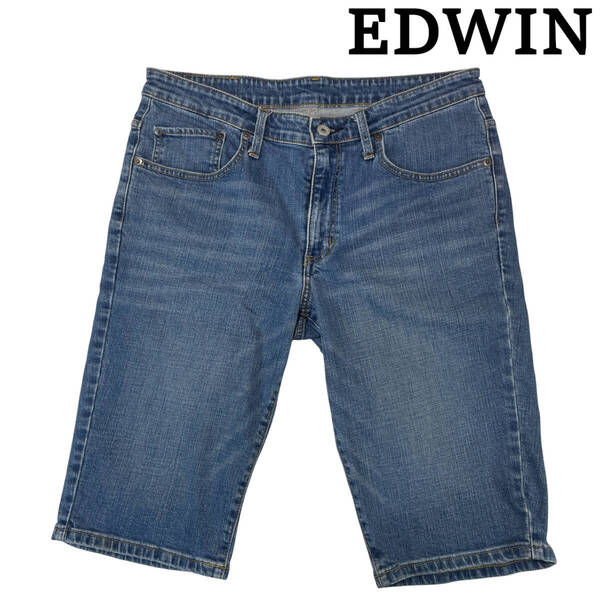 EDWIN エドウィン GE03S W32 (約86cm W34相当) ハーフパンツ 日本製 ストレッチ デニム パンツ ジーンズ ショートパンツ