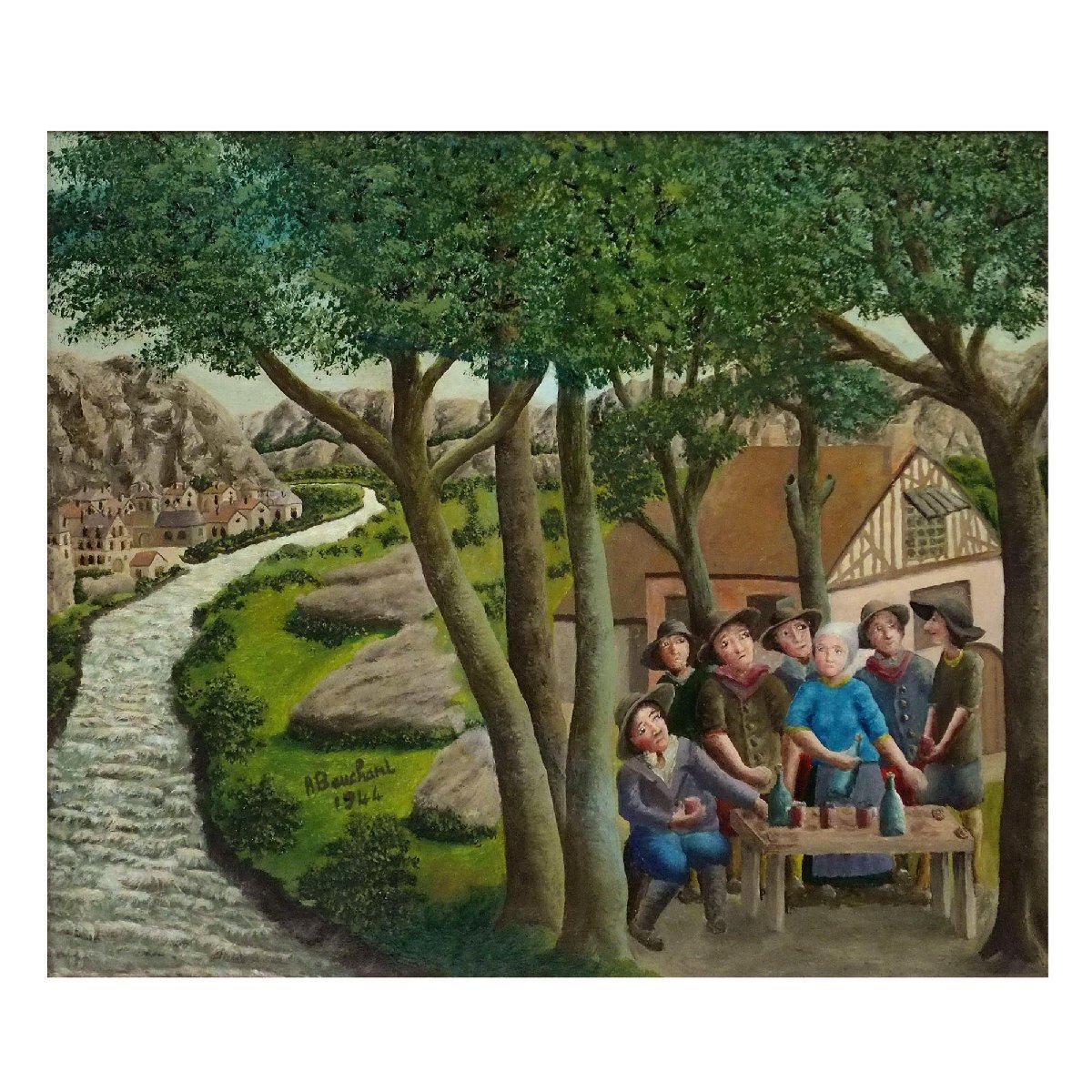 アンドレ・ボーシャン、ルイXI世、希少画集画、新品額装付 アンドレ・ボーシャン、ルイXI世、希少画集画、新品額装付、y321