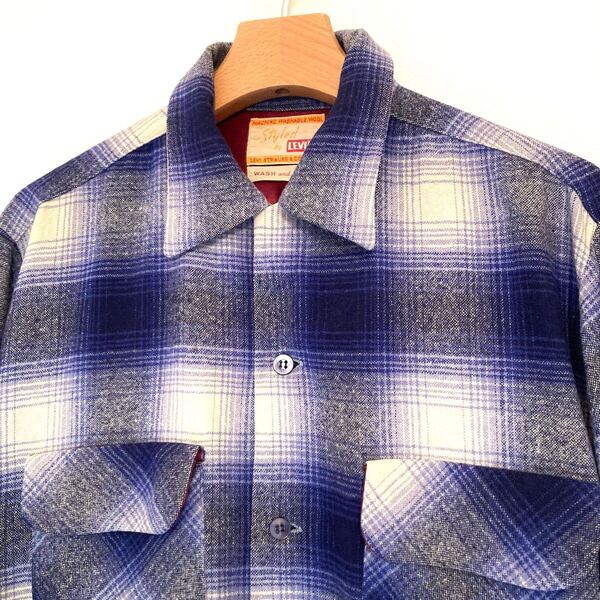 ビンテージ STYLED BY LEVI'S リーバイス 501XX デニム ジーンズ RRL ウエスタン シャドー オンブレー チェック ウール シャツ ジャケット