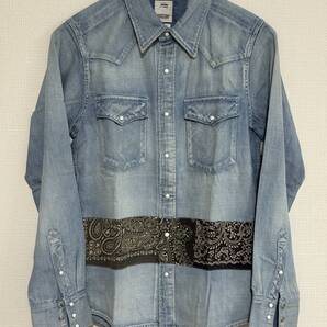 visvim 超貴重 SS BANDANA BORDER SHIRT DAMAGED SIZE:1 VINTAGE BLACK BANDANA