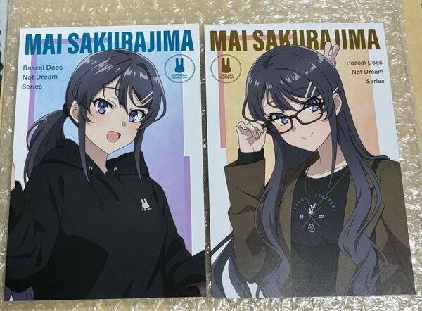 青春ブタ野郎 青ブタ カジュアルファッション ポストカード 2種 桜島麻衣