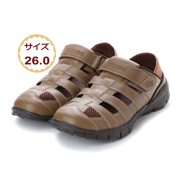 メンズ カメ サンダル グルカ スポーツ サボ ドライビング シューズ 軽量 通気性 アウトドア 夏用 キャメル 黄土色 18374-cam-260 26.0cm