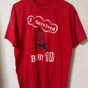 I Survived Buoy 10 Tシャツ レッド ビンテージ 半袖 古着