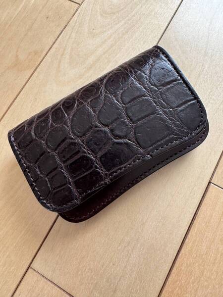 【未使用品】WILDSWANS 名刺入れ GENERAL クロコダイル(チョコ) 旧ロゴ ワイルドスワンズ・ジェネラル