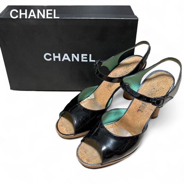 CHANEL シャネル コルク ミュール サンダル 36 1/2