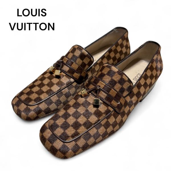 LOUIS VUITTON ルイヴィトン ダミエ LVキューブ ハラコ パンプス 36 1/2