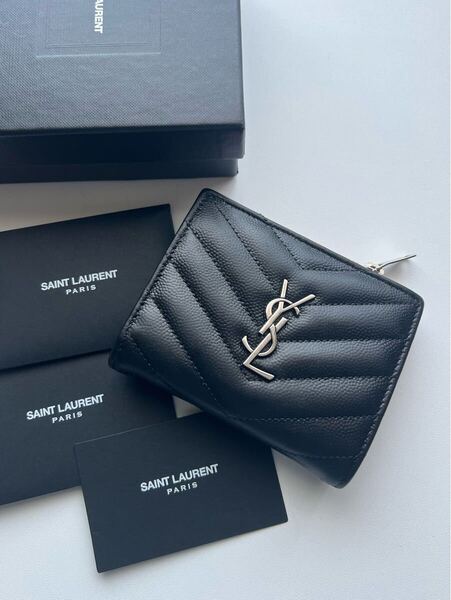 215 美品 SAINTLAURENT イヴサンローラン 2つ折り財布