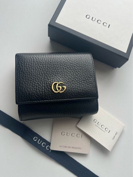 249 極上美品 GUCCI グッチ マーモント 2つ折り財布