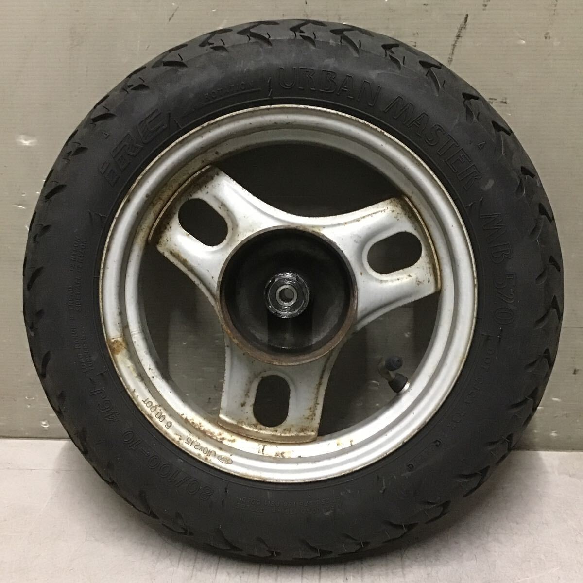 ディオ系 タイヤ付ホイール フロント・リアセット AF34等　交換作業可！ 特注 ライブディオZX AF34 AF35 リアショック310mm黒 メッキ 5