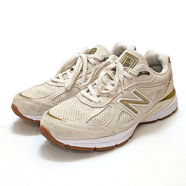 ニューバランス NEW BALANCE M990AG4 アメリカ生産 レザー US8(26cm) オフホワイト×ゴールド