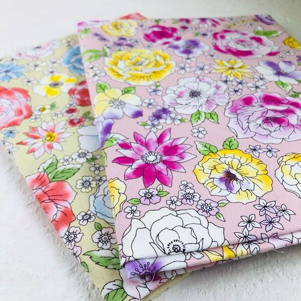 日本製 計1m かわいい花柄 ボタニカル オックス 生地 50cm×2枚セット コットン 花柄 はぎれセット