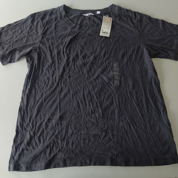 未使用タグつき ユニクロ UNIQLO 半袖 Tシャツ グレー WOMEN XL