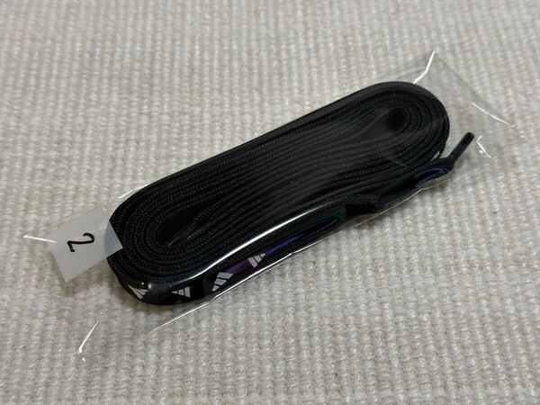 2 新品 未使用 アディダス adidas 靴紐 ひも シューレース ブラック 黒 白 パフォーマンス ロゴ 約113cm スーパースター スタンスミス