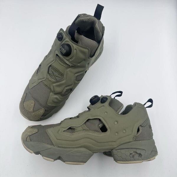 【美品】Reebok INSTAPUMPFURYMTP カーキグリーン緑27cm スニーカー リーボック インスタポンプフューリー BD1501