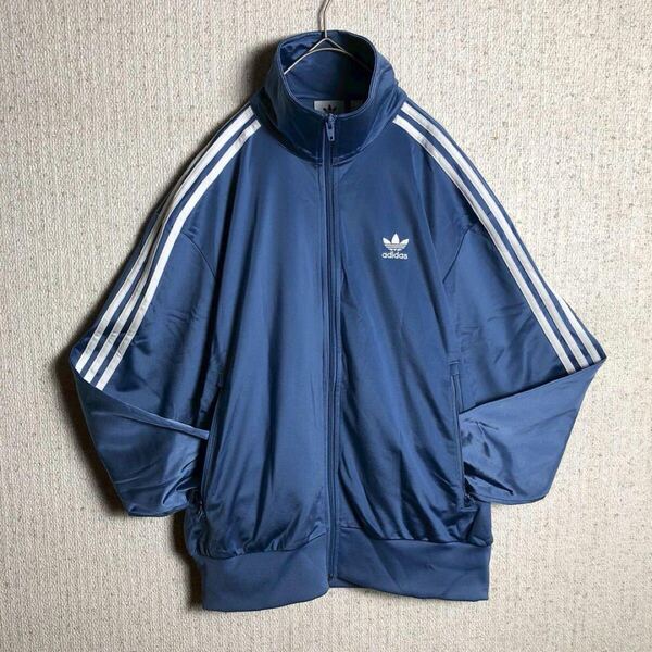 【西野七瀬着用】adidasジャージ ファイヤーバード くすみブルー Lサイズ アディダス トラックジャケット 青