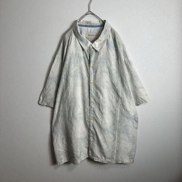 Tommy Bahama 半袖シャツ シルク100% 総柄 ペイズリー柄 3XLサイズ トミーバハマ 花柄 ホワイト