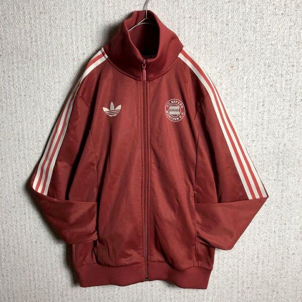 【激レア】adidasジャージ ベッケンバウアー バイエルン レッド ドイツ Mサイズ トラックジャケット サッカー えんじ