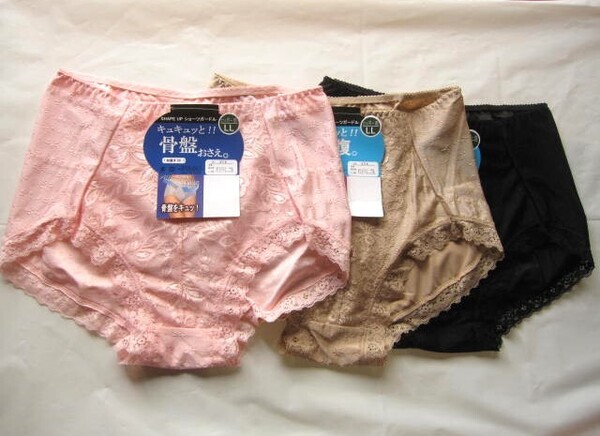 *送料無料*LL*キュキュッと!!SHAPE UPショーツガードル3枚*骨盤おさえ1・美腹2*1枚履きOK*パワーネット補正*