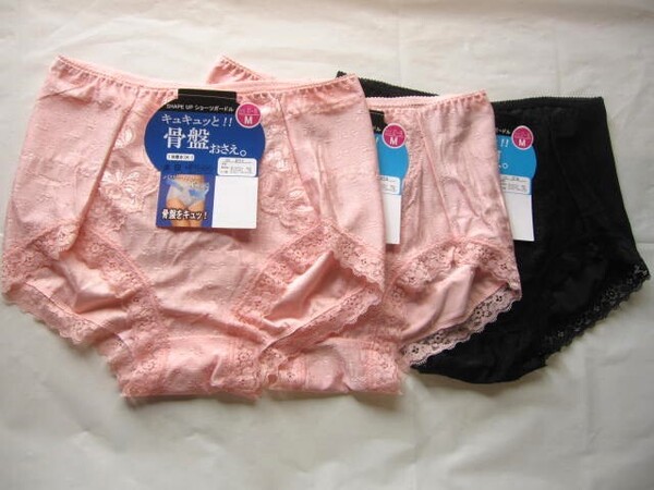 *送料無料*M*キュキュッと!!SHAPE UPショーツガードル3枚*骨盤おさえ1・美腹2*1枚履きOK*パワーネット補正*