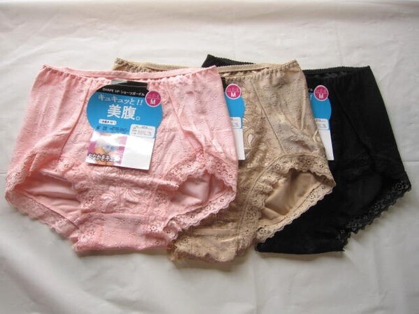 *送料無料*M*キュキュッと!!美腹。SHAPE UPショーツガードル3枚*1枚履きOK*パワーネット補正*
