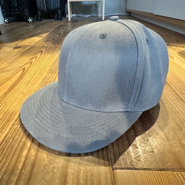 新品 グレー ベースボール フラット fitted cap 59cm 7 3/8 無地 キャップ 帽子 CAP