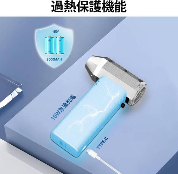 電動エアダスター超強力 ミニ掃除機 1台2役 300000rpm 無段階風量調整