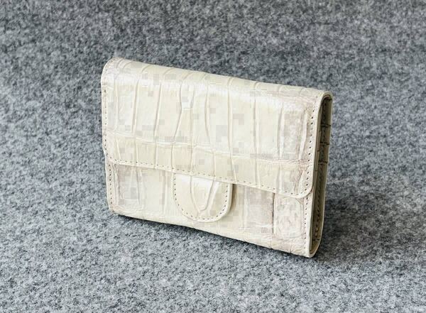 【ヒマラヤクロコ】 クロコダイル 高級ワニ革 三つ折り財布 ☆新品☆ 男女兼用 人気モデル
