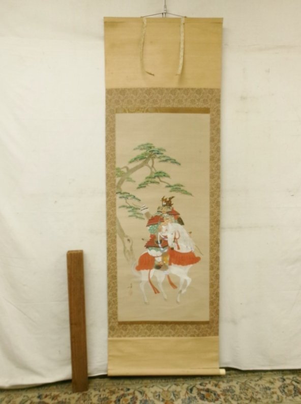 真作】掛軸 轡田白兎 秋桜 人気作家 逸品 共箱入 J157 絵画