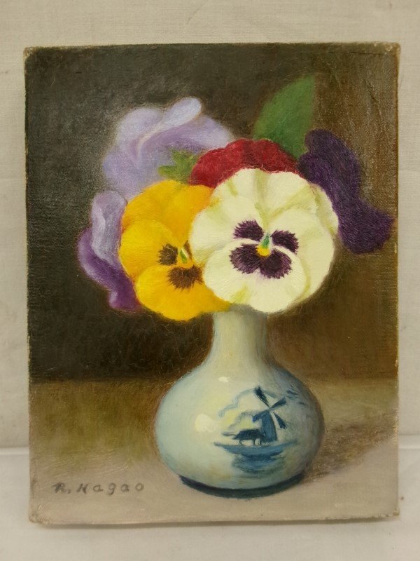 Yahoo!オークション -「pansy(パンジー)」(油彩) (絵画)の落札