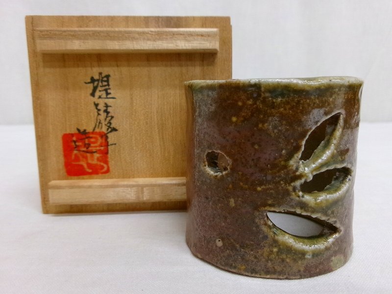 茶道具 蓋置 竹蓋置 一双 炉用 風炉用 花押 長谷川寛州書付