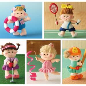 ◆大高輝美のアクティブガール◆キット◆5種類セット◆フェルトマスコット◆スポーツ◆昭和レトロ